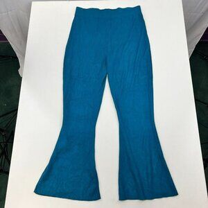 Victor Glemaud Womens Teal Knitted High Rise Flared Leg Pull-On Sweatpants Large